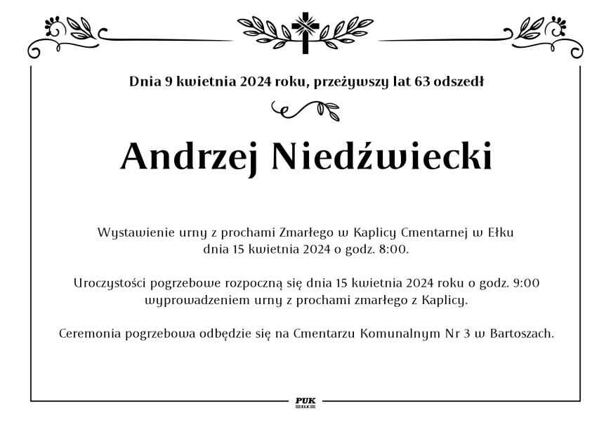 Andrzej Niedźwiecki - nekrolog